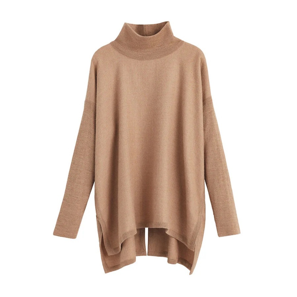 Cuyana Alpaca Tan Camel Turtleneck Sweater